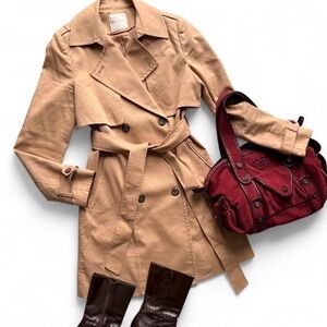 Classic Tan Belted Trench Coat